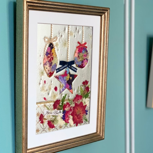 今年のクリスマスは大人っぽいおしゃれな 押し花アート額で。 その他