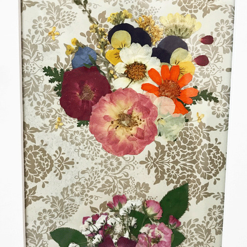 縦長インテリアアート押し花額02 その他アート 神戸六甲 優花 通販