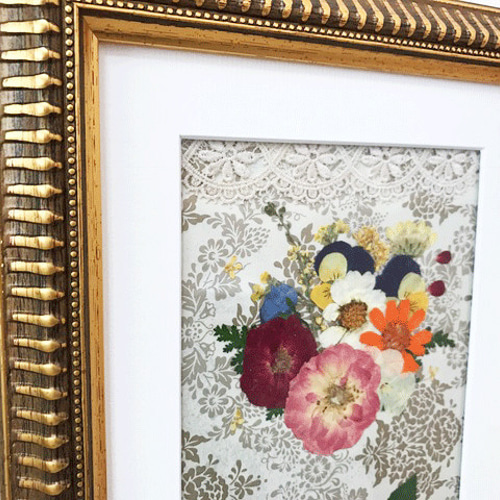 縦長インテリアアート押し花額02 その他アート 神戸六甲 優花