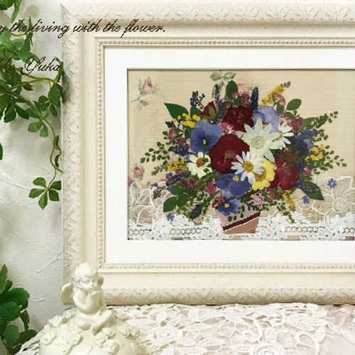 豪華な花瓶押し花アート額 その他アート 神戸六甲 優花 通販｜Creema  