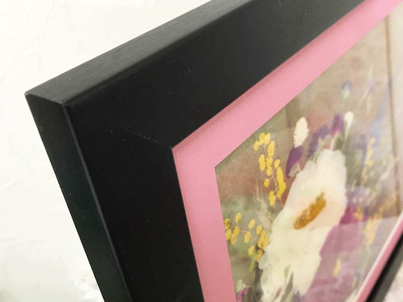 シャクヤクの和み　押し花インテリアアート額 6枚目の画像