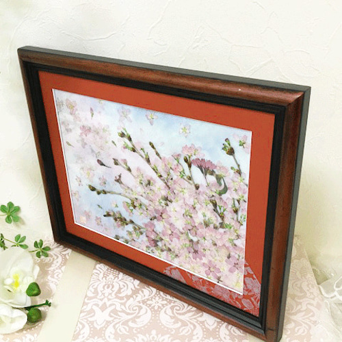 春爛漫 桜の押し花額 03 その他アート 神戸六甲 優花 通販