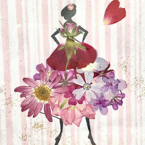 3人の踊り子 押し花アート03 押し花額 その他アート 神戸六甲 優花