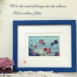 押し花絵 縁起の良いかわいい金魚のミニ押し花アート額 その他アート 神戸