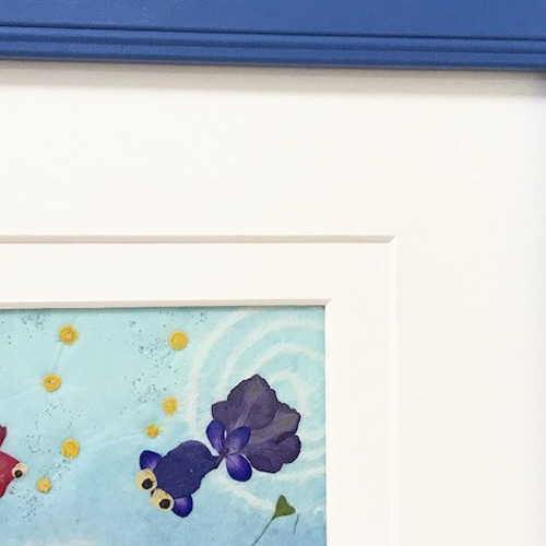 縁起の良いかわいい金魚のミニ押し花アート額 その他アート 神戸