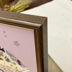 桜と梅と和歌の扇面押し花アートフレーム額 7枚目の画像