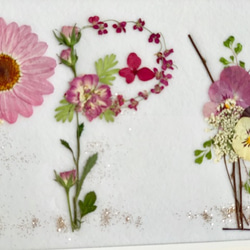 「HAPPY」のお花が微笑ましい押し花額　押し花アート 4枚目の画像