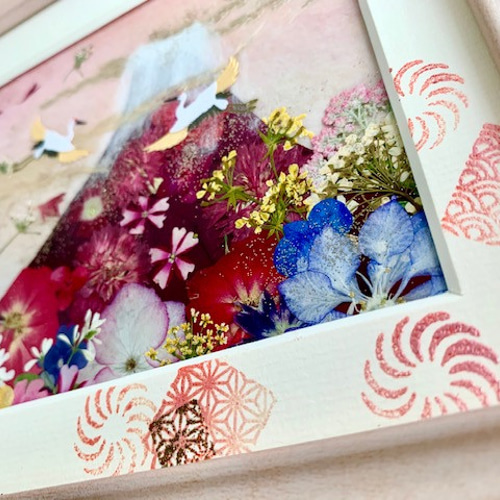 押し花　額 さとふる限定】押し花絵(49額 ) 桜たちのお月見 | 福岡県大牟田市
