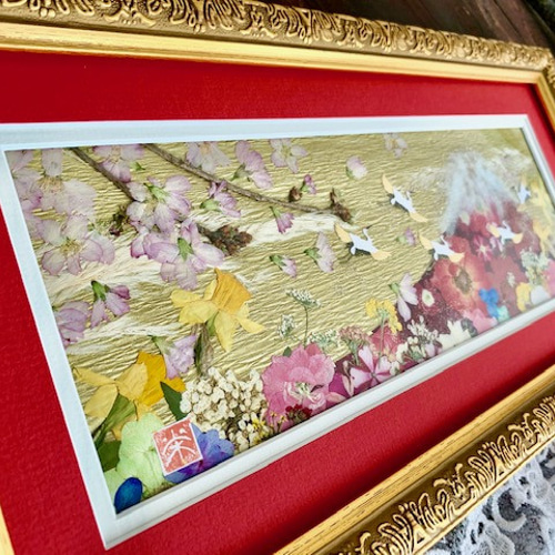 圧巻！お花のシンフォニー 押し花アート額 ギフト 母の日に