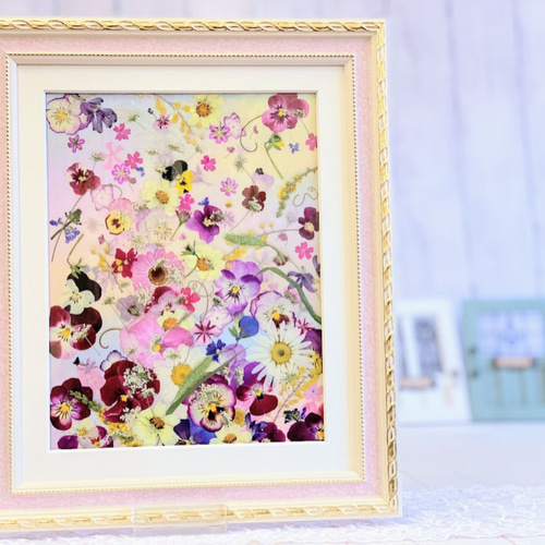 押し花額,誕生日プレゼント,手作り,贈答品,母の日 その他アート 神戸