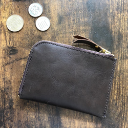 軽くて薄いコンパクトなleather wallet    black/brown 6枚目の画像