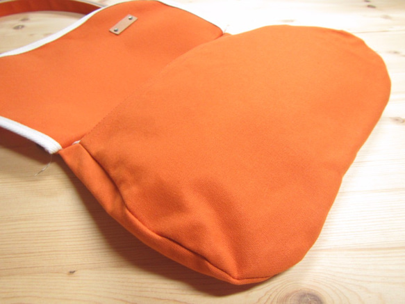 旧価格ラスト　zn-D 京都ちどりかばん 帆布製 ミニショルダーバッグ 雑嚢 ザツノウ オレンジ 5枚目の画像