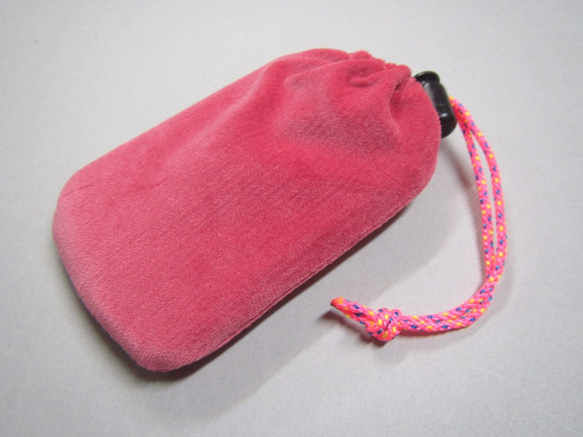番外編 hkp-1 ハクキンカイロ スタンダード用 コットン100% 別珍製 ポーチ 巾着 ピンク 1枚目の画像