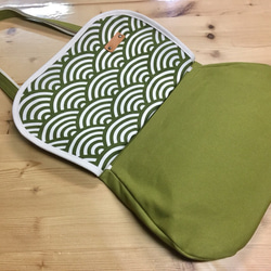 zn的-D京都曲折包帆布製作的迷你單肩包Zatsuno茶/大奈美青海 第1張的照片