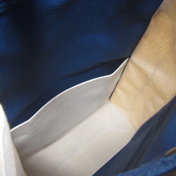 rs-2b京都Chidori包背包，方形帆布藍色和雙色調形成 第4張的照片