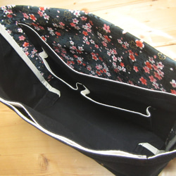 茂鋅A4京都曲折製成A4英寸黑/櫻桃包帆布單肩包 第4張的照片