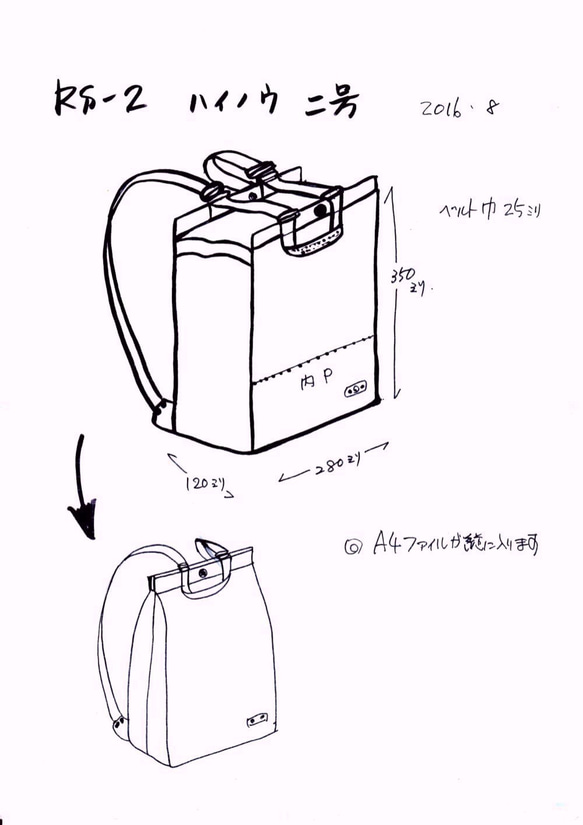 約 20% 折扣 rs-2b Kyoto Chidori Bag Square 帆布帆布背包 兩色藍色 / 芥末色 + 彩色膠帶 第6張的照片