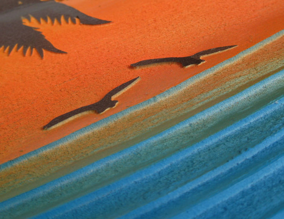 木彫りウェルカムボード「サンセットビーチ」 4枚目の画像