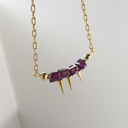 Swarovski studs necklace. PURPLE(No.58) 3枚目の画像