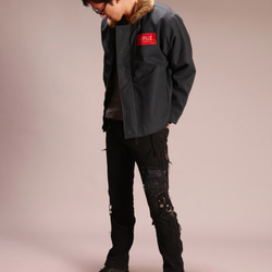 羊革・シープレザーディストレストジャケットサファリポケット付き