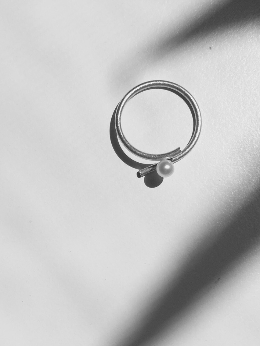 【SV925】pearl文字リング