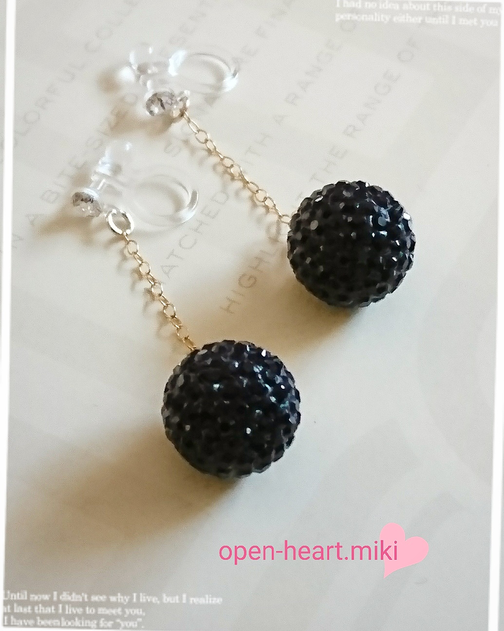 【送無】グルーデコ✴️揺れるノンホールピアス✴️14kgf チェーン✴ スワロフスキー®クリスタル ✴ イヤリング派