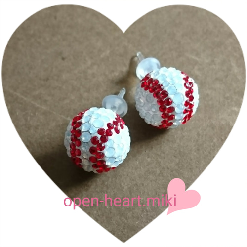 再販⑨⚾【送無】グルーデコ✨野球ボール✨ポストピアス