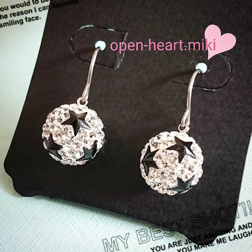 再再販☆*【送無】グルーデコ チタン フックピアス✨星&クリスタル✨スワロフスキー®クリスタル✴ 星好きな方にお薦めです