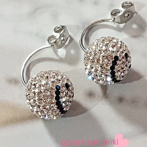 スワロフスキー クリスタル®︎ 2way ピアス デザインキャッチ