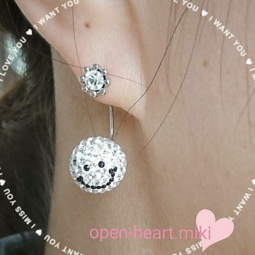 スワロフスキー クリスタル®︎ 2way ピアス デザインキャッチ