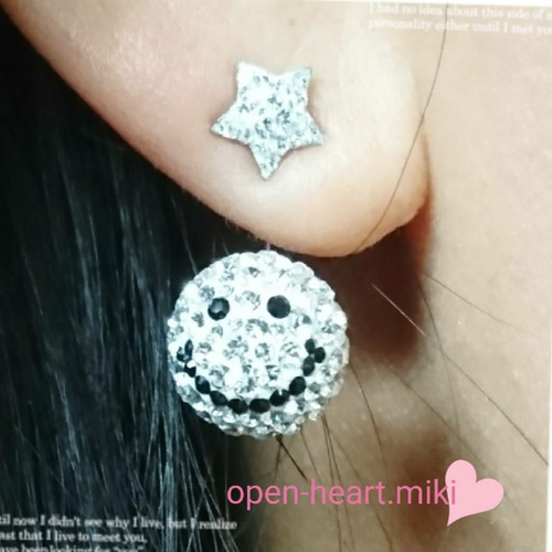 スワロフスキー クリスタル®︎ 2way ピアス デザインキャッチ