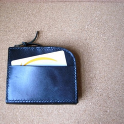 Ｌ字ファスナーの財布（黒） 2枚目の画像