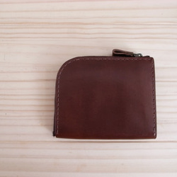 Ｌ字ファスナーの財布（焦げ茶） 1枚目の画像