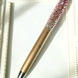 『再販☆人気』桜色のスワロフスキーデコレーションボールペン（デコシャープペン/桜色） 4枚目の画像