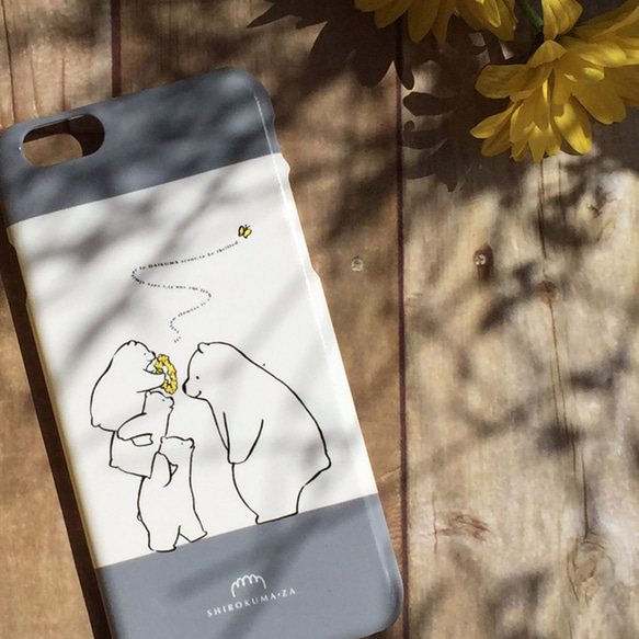 しろくまのきいろい花冠あげる iPhone＆Androidケース 3枚目の画像
