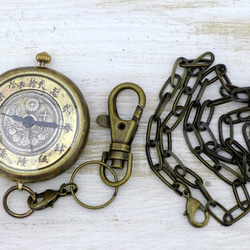 “Wanokoku Kairoku”10 仙硬幣和大錶盤約 44 毫米黃銅小丸袖珍手工手錶 [JUM169] 第3張的照片