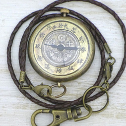“Wanokoku Kairoku”10 仙硬幣和大錶盤約 44 毫米黃銅小丸袖珍手工手錶 [JUM169] 第6張的照片