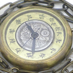 “Wa no Kokukaina”五仙硬幣和大號錶盤約38毫米黃銅小丸口袋手工手錶[JUM170] 第4張的照片