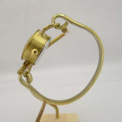 "BrassArmlet3-S&M" 真鍮22mm Sun&Moonバングルタイプ 手作り腕時計[289M-S&M] 4枚目の画像