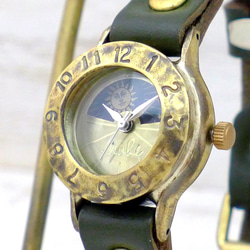 "Strap Lady-B-S&M" Lady's Brass Sun&Moon 手作り腕時計 [289S&M] 1枚目の画像
