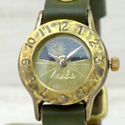 "Strap Lady-B-S&M" Lady's Brass Sun&Moon 手作り腕時計 [289S&M] 4枚目の画像