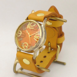 &quot;JSB2&quot; OR (Orange) JUMBO Brass (Brass) 手工腕錶 [JUM38B OR 第3張的照片