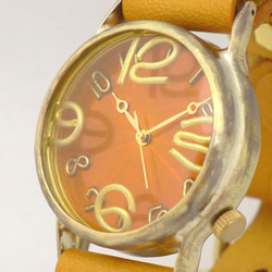"J.S.B.2" OR(ｵﾚﾝｼﾞ) JUMBO Brass(真鍮) 手作り腕時計 [JUM38B OR/CA] 4枚目の画像