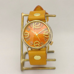 "J.S.B.2" OR(ｵﾚﾝｼﾞ) JUMBO Brass(真鍮) 手作り腕時計 [JUM38B OR/CA] 2枚目の画像