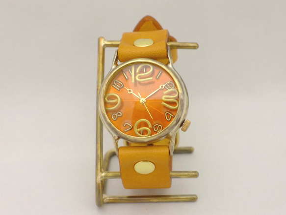 &quot;JSB2&quot; OR (Orange) JUMBO Brass (Brass) 手工腕錶 [JUM38B OR 第2張的照片