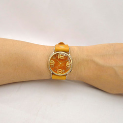 &quot;JSB2&quot; OR (Orange) JUMBO Brass (Brass) 手工腕錶 [JUM38B OR 第7張的照片