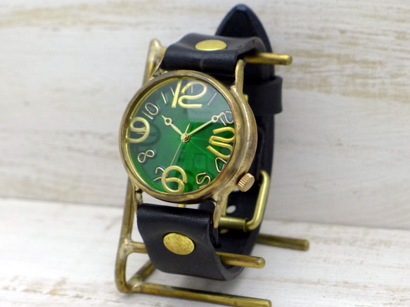 &quot;JSB2&quot; GR (綠色) 錶盤 36mm Brass (黃銅) 手工腕錶 [JUM38B GR] 第2張的照片