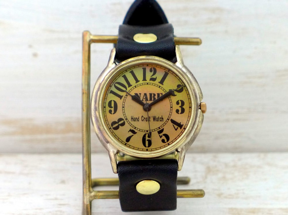"J.B" ステンシル文字 JUMBO36mm Brass 手作り腕時計 [JUM31 ステンシル] 2枚目の画像