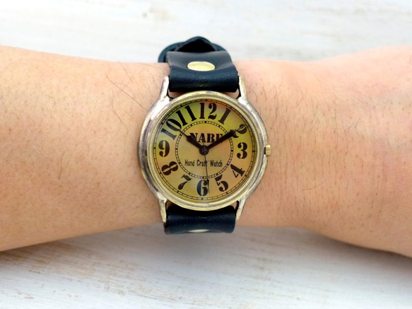 "J.B" ステンシル文字 JUMBO36mm Brass 手作り腕時計 [JUM31 ステンシル] 6枚目の画像