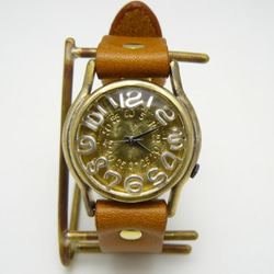 "On Time3-B" SVインデックス 32mmBrass(真鍮) 手作り腕時計 [355 SVインデックス] 3枚目の画像